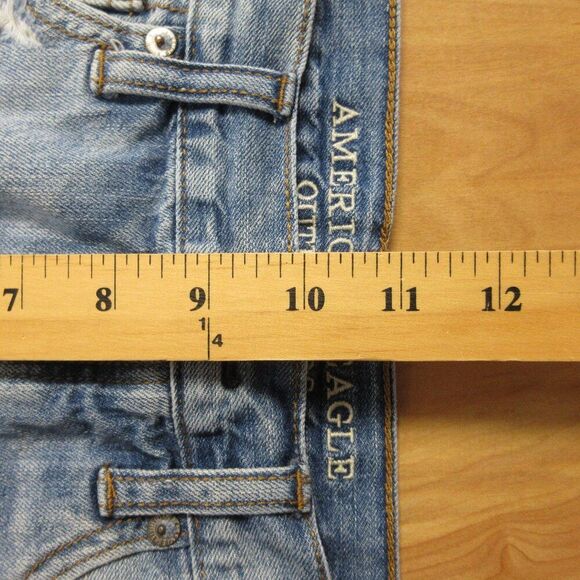 AMERICAN EAGLE Vintage Hi-Rise Festival Jean Shorts Sz 6 Frayed Hem Ripped Denim - Picture 13 of 15